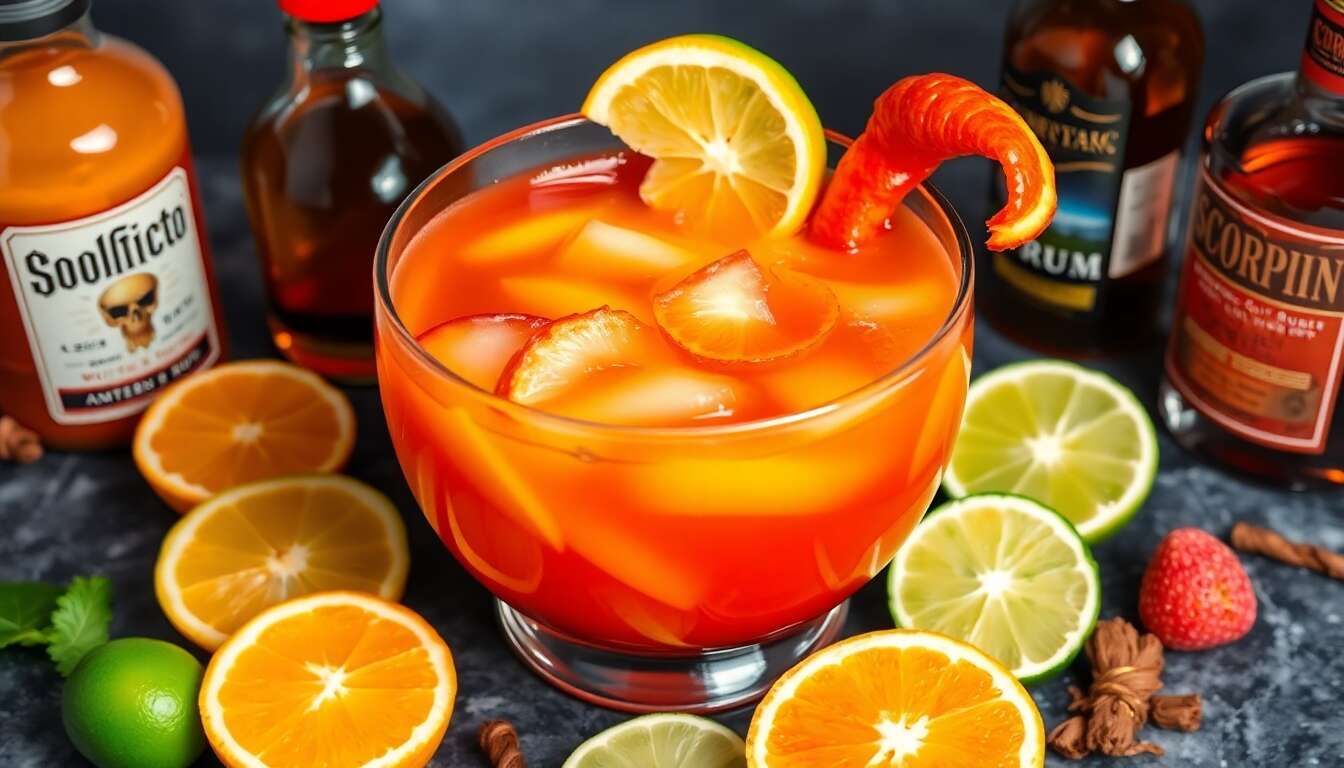 Recette du cocktail Scorpion Bowl : un punch exotique à partager