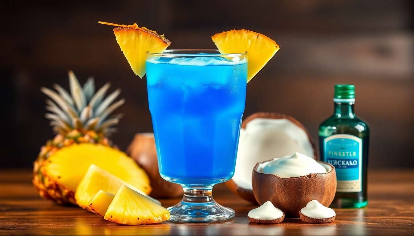 Recette du cocktail Blue Hawaiian : rafraîchissement exotique assuré