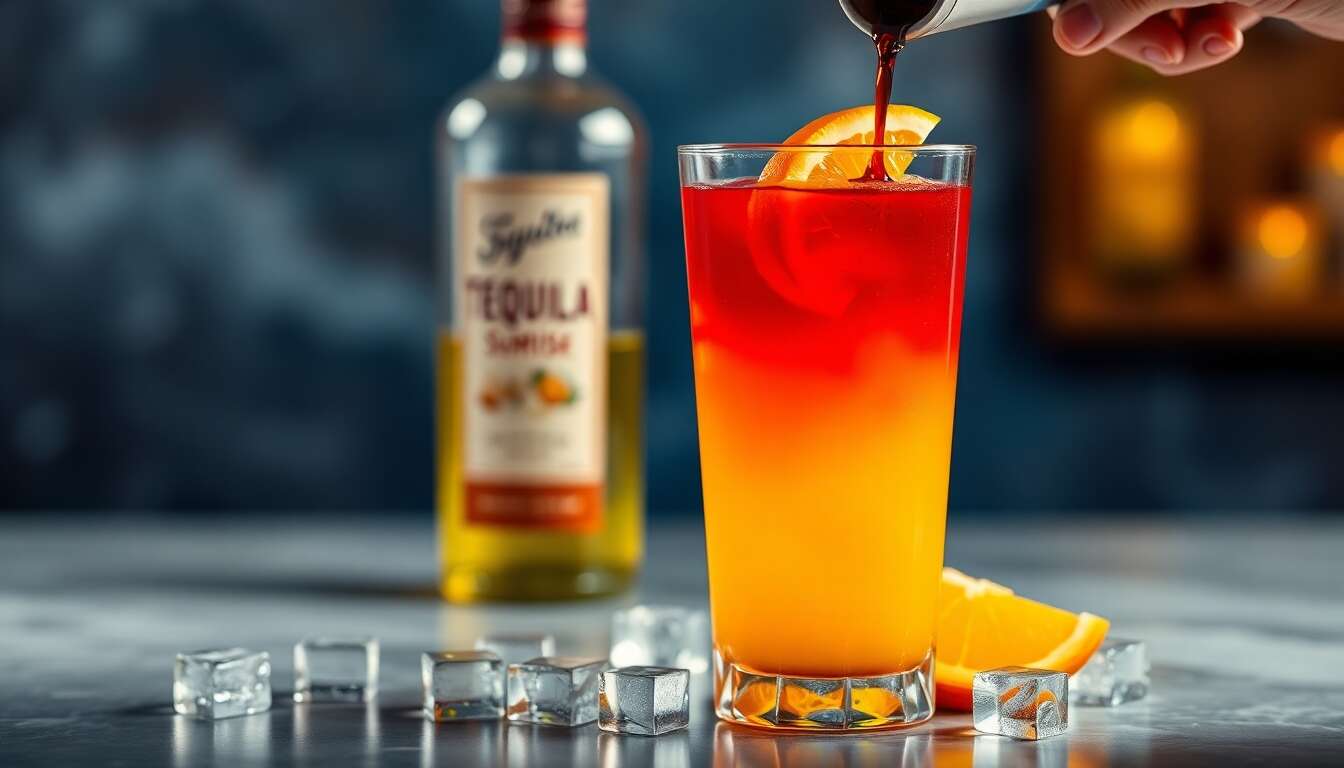 Recette du cocktail Tequila Sunrise : soleil dans votre verre