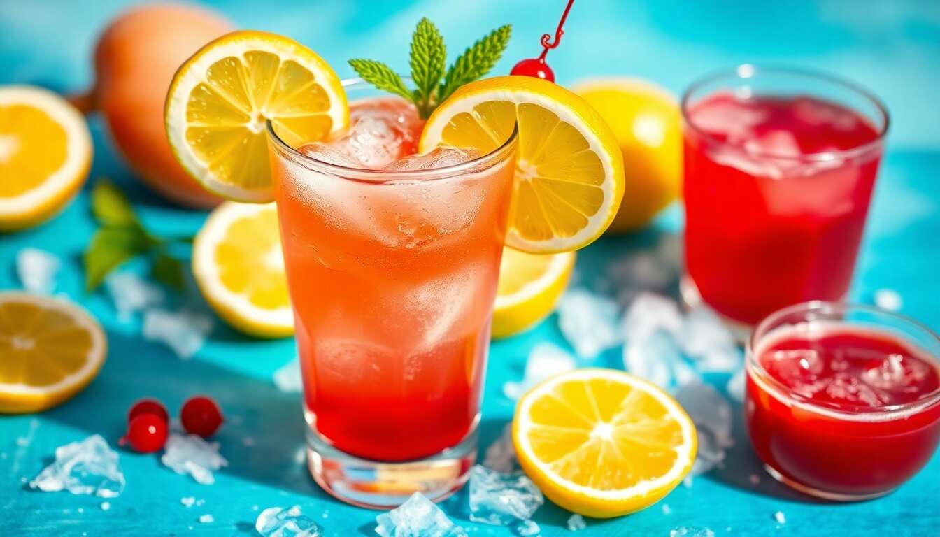 Cocktail d'Été à la Tequila : citron et Grenadine pour Fêtes à la Plage