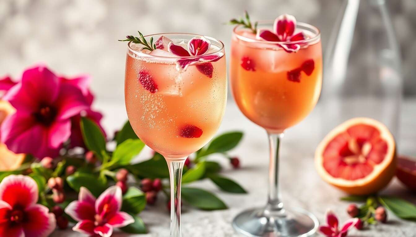 Cocktail festif : prosecco et hibiscus