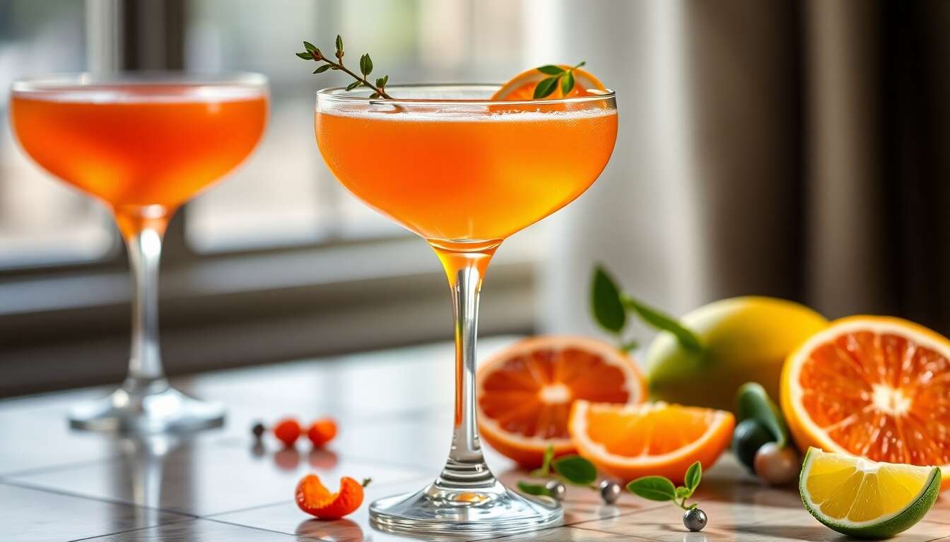 Recette de Martini à l'Aube : gin et Agrumes Exotiques