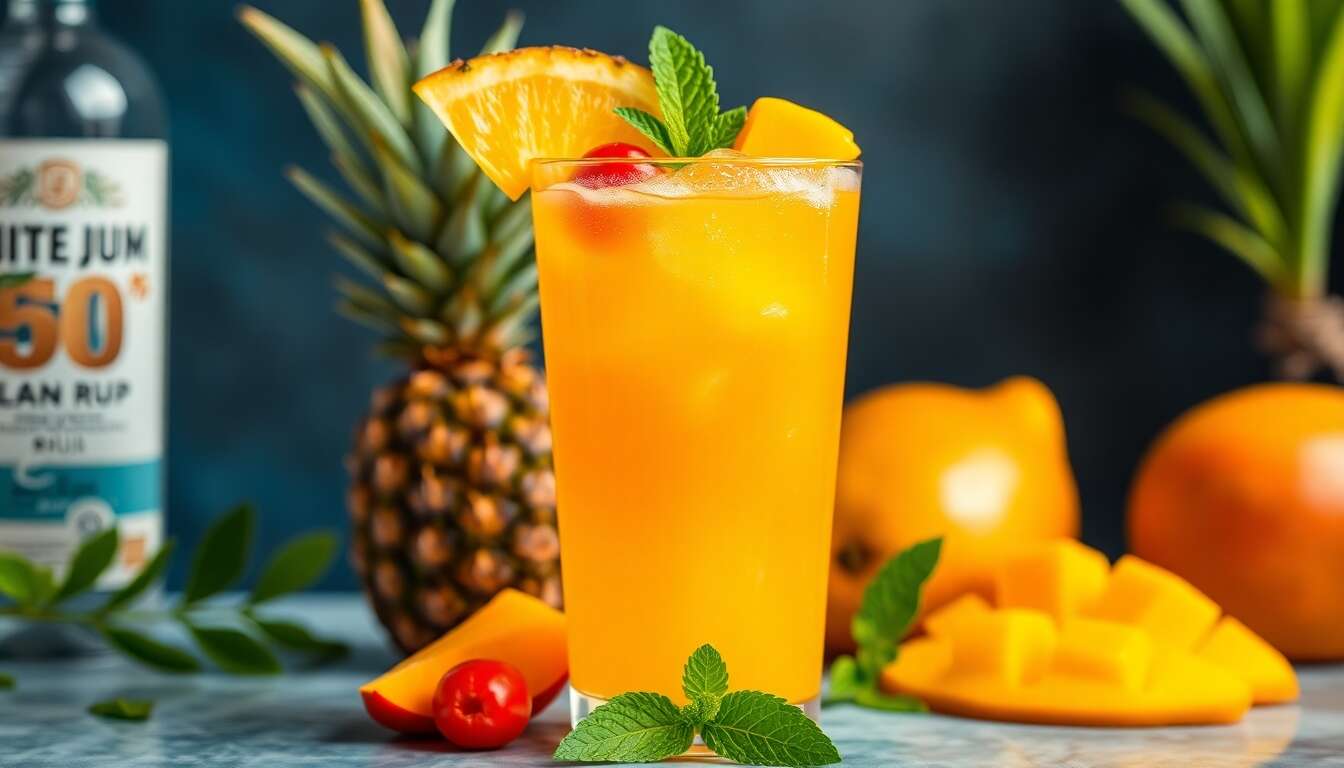 Cocktail au rhum et fruits exotiques : recette rafraîchissante