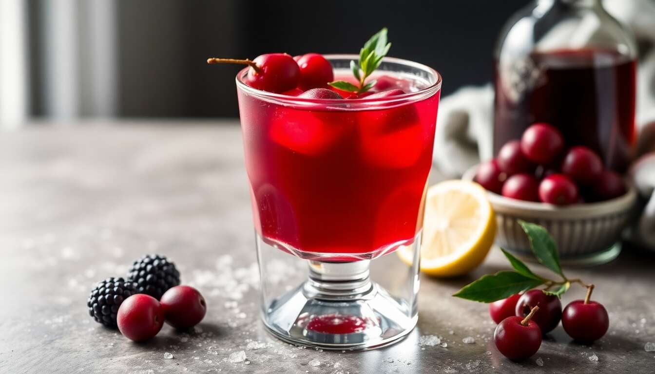 Cocktail Mystère de Minuit : vodka et Fruits Rouges