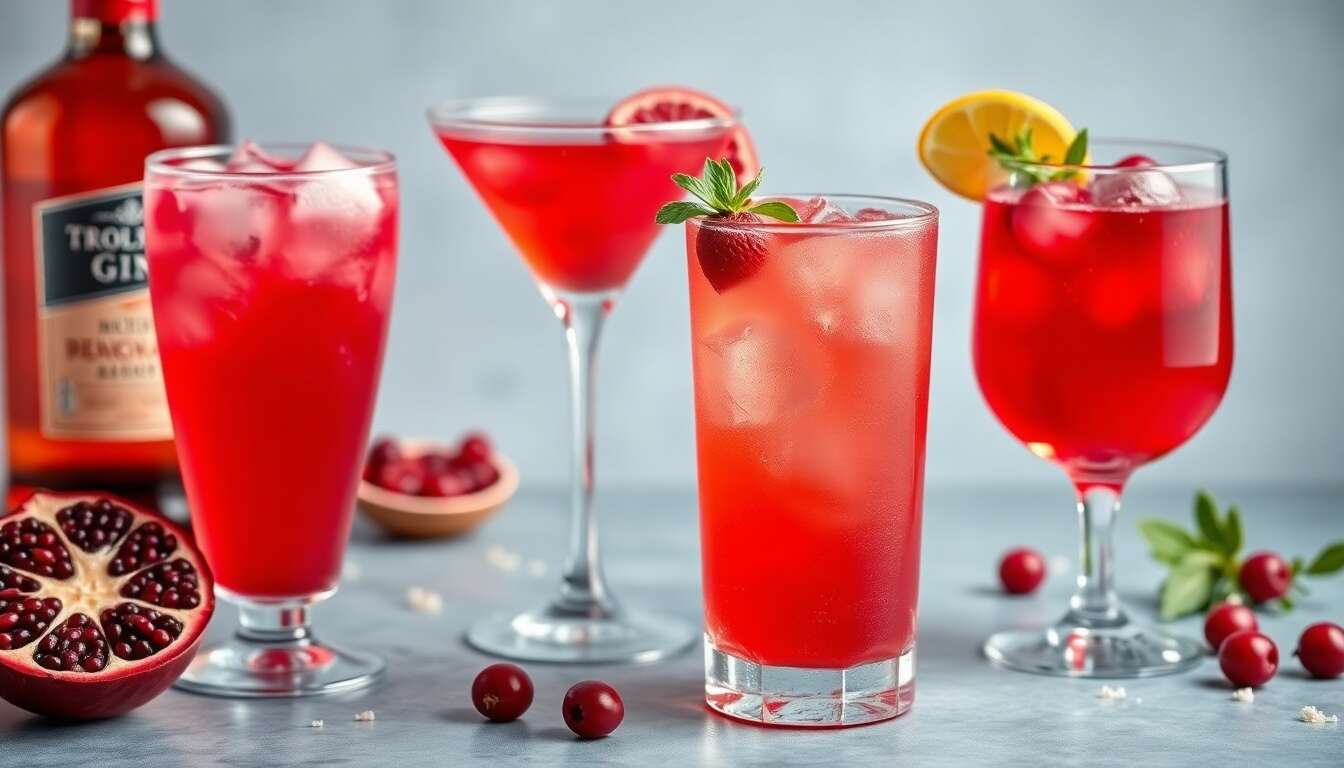 4 Cocktails au Gin : édition Rouge