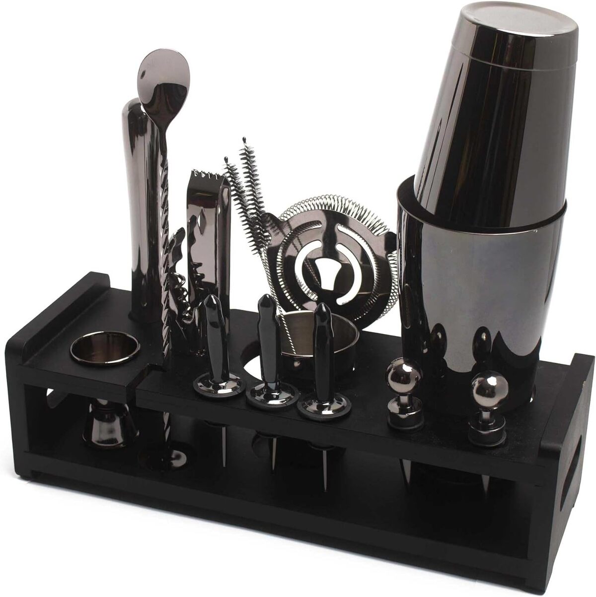 Test du cocktail kit : set 17 pièces avec shaker noir premium