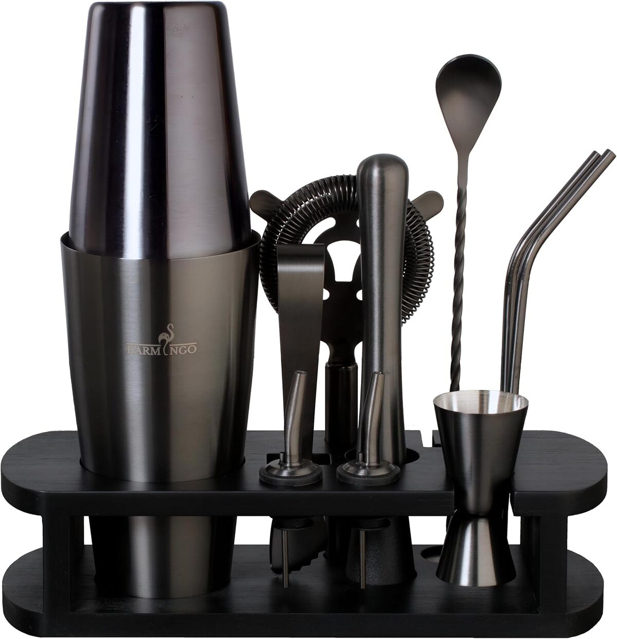 Test du barmingo boston shaker cocktail kit 11 pièces noir métallisé 825 ml