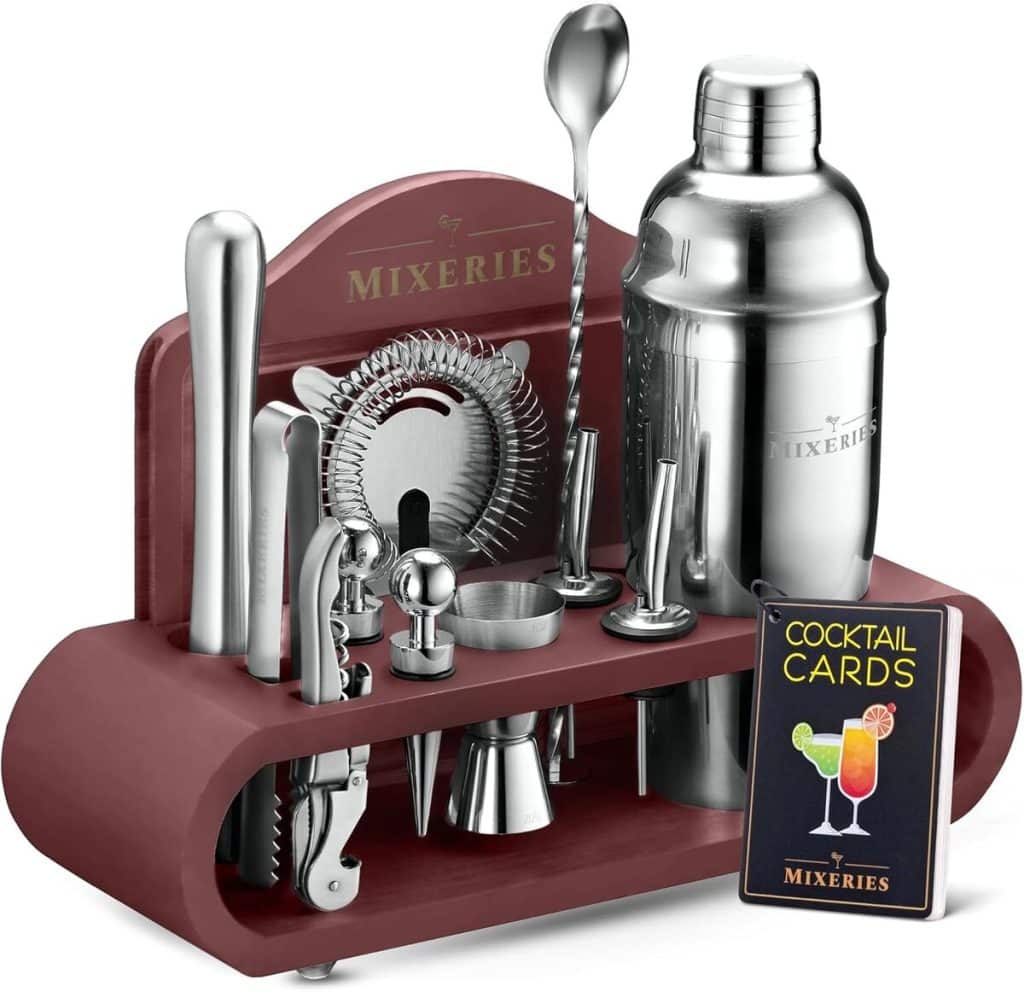 Test du kit de mixologie Mixology : ensemble barman 18 pièces bordeaux