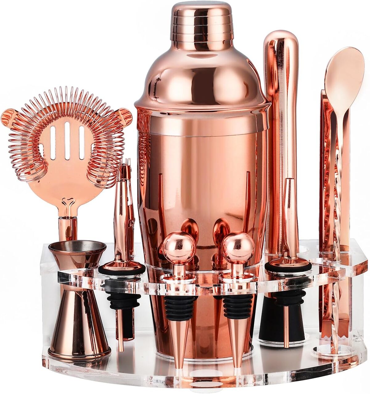 Test du kit shaker à cocktail 12 pièces or rose