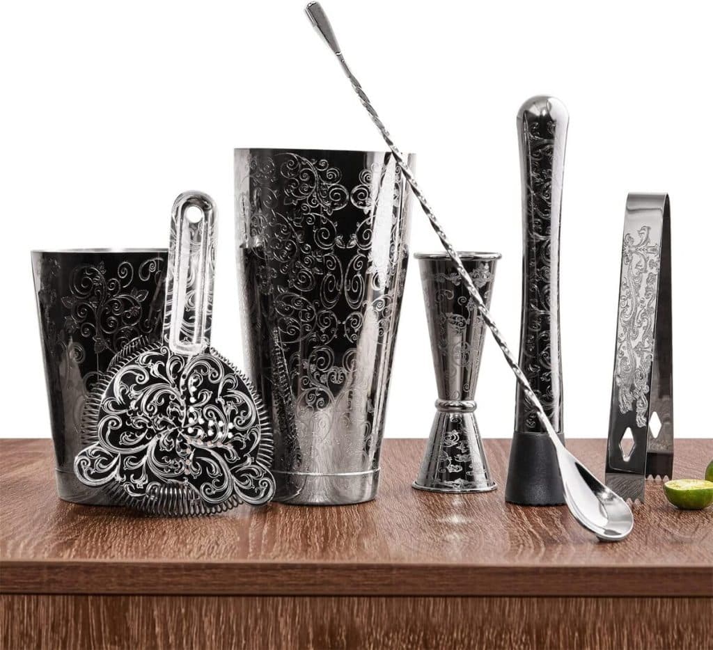 Test du shaker à cocktail SKY FISH : ensemble de 7 pièces plaqué noir