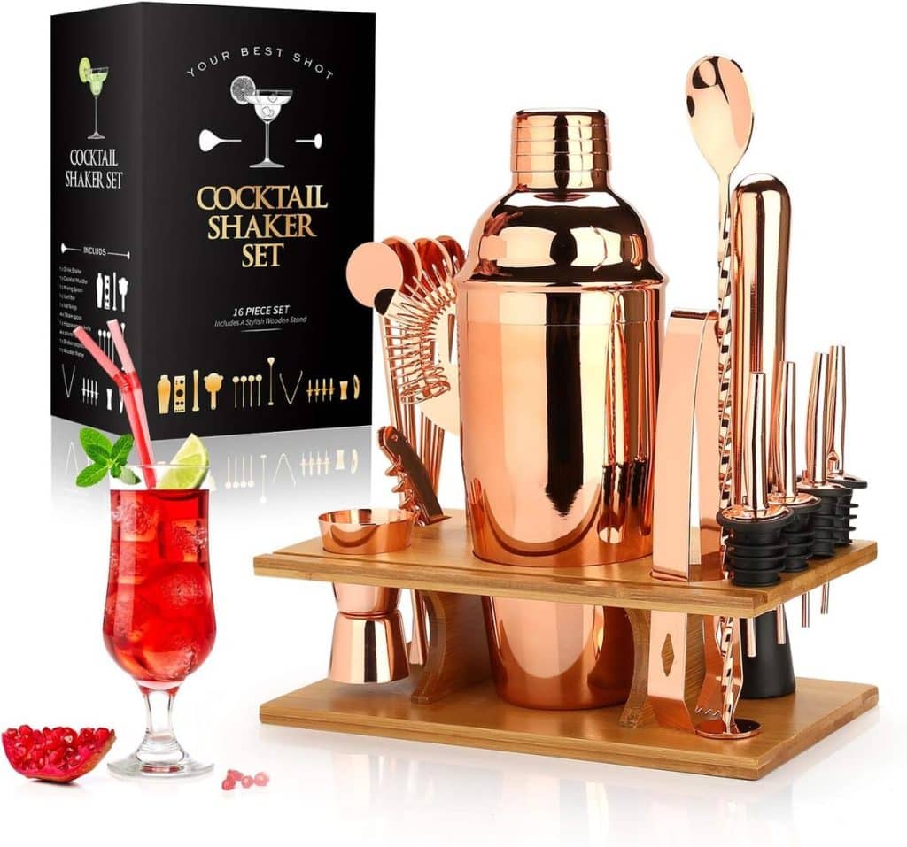 Test : kit cocktail Sovyime 750 ml 16 pièces en or rose