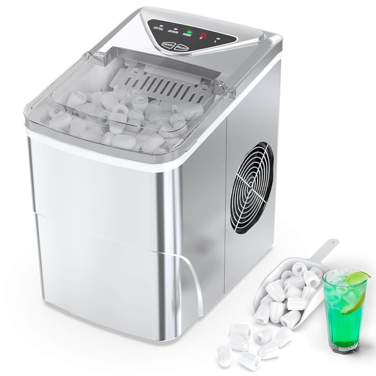 Test de la machine à glaçons portable 15kg/24h de la marque argent