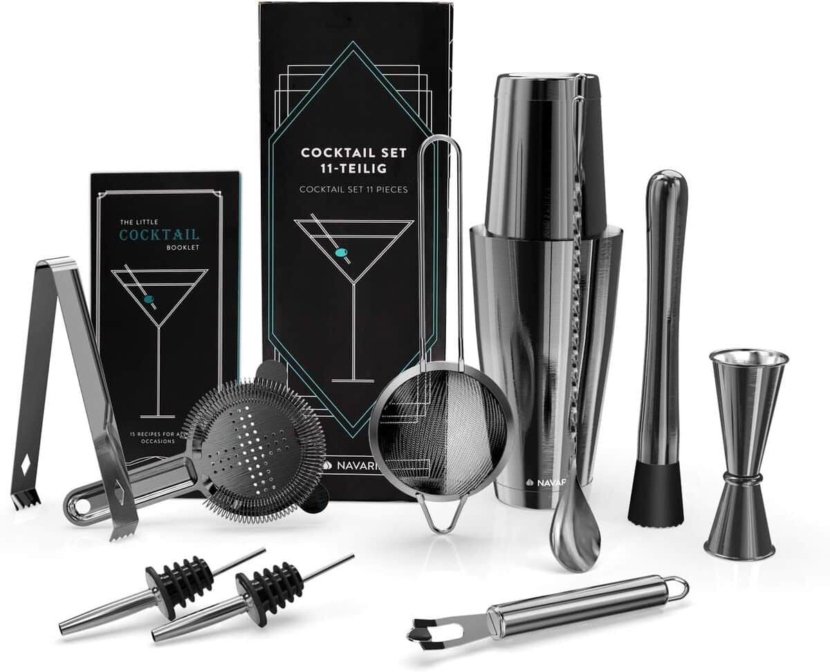 Test Navaris Shaker Boston : kit à cocktails 11 pièces en inox