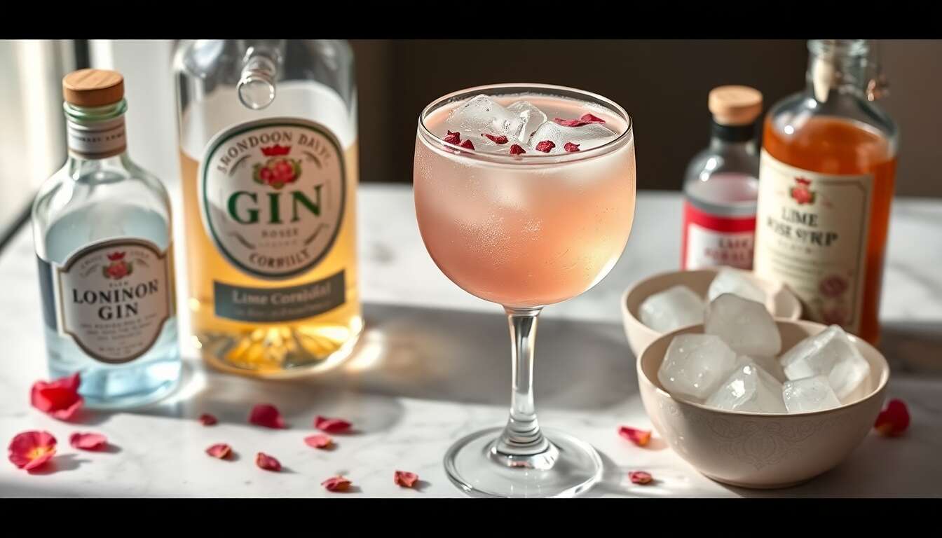Recette du Gin Rose Grimlet : une Touche Florale en Cocktail