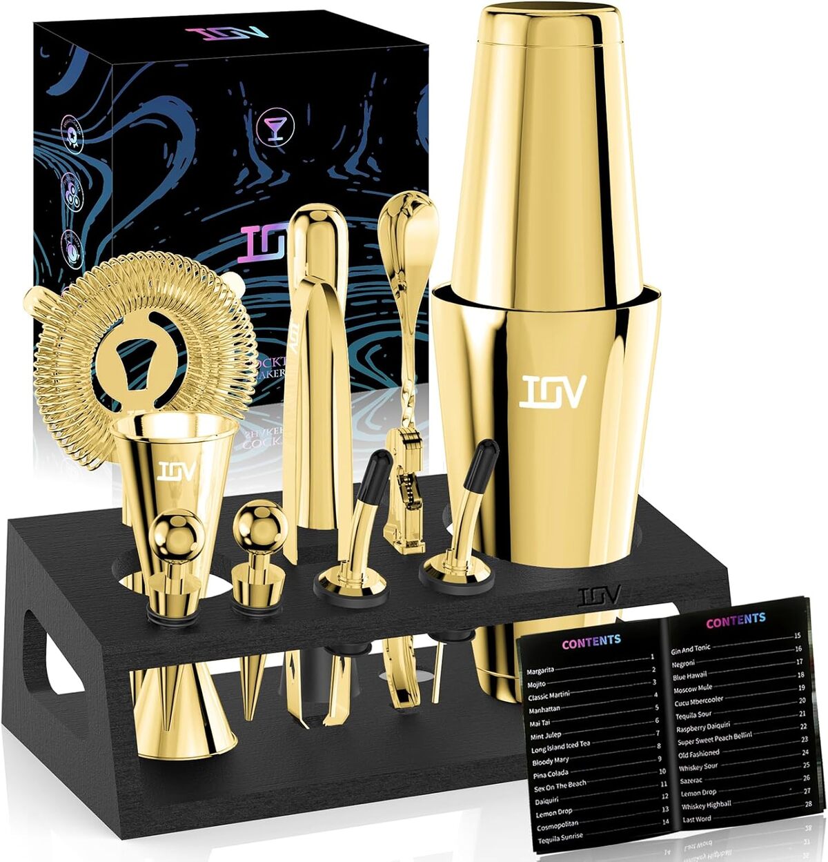 Test : ensemble shaker à cocktail 12 pièces IOV Mixology barman