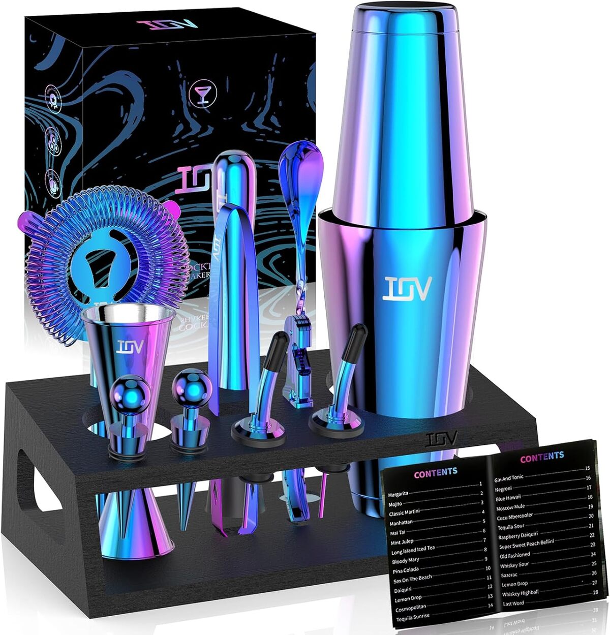 Test : shaker à cocktail IOV, l'ensemble mixology ultime 12 pièces
