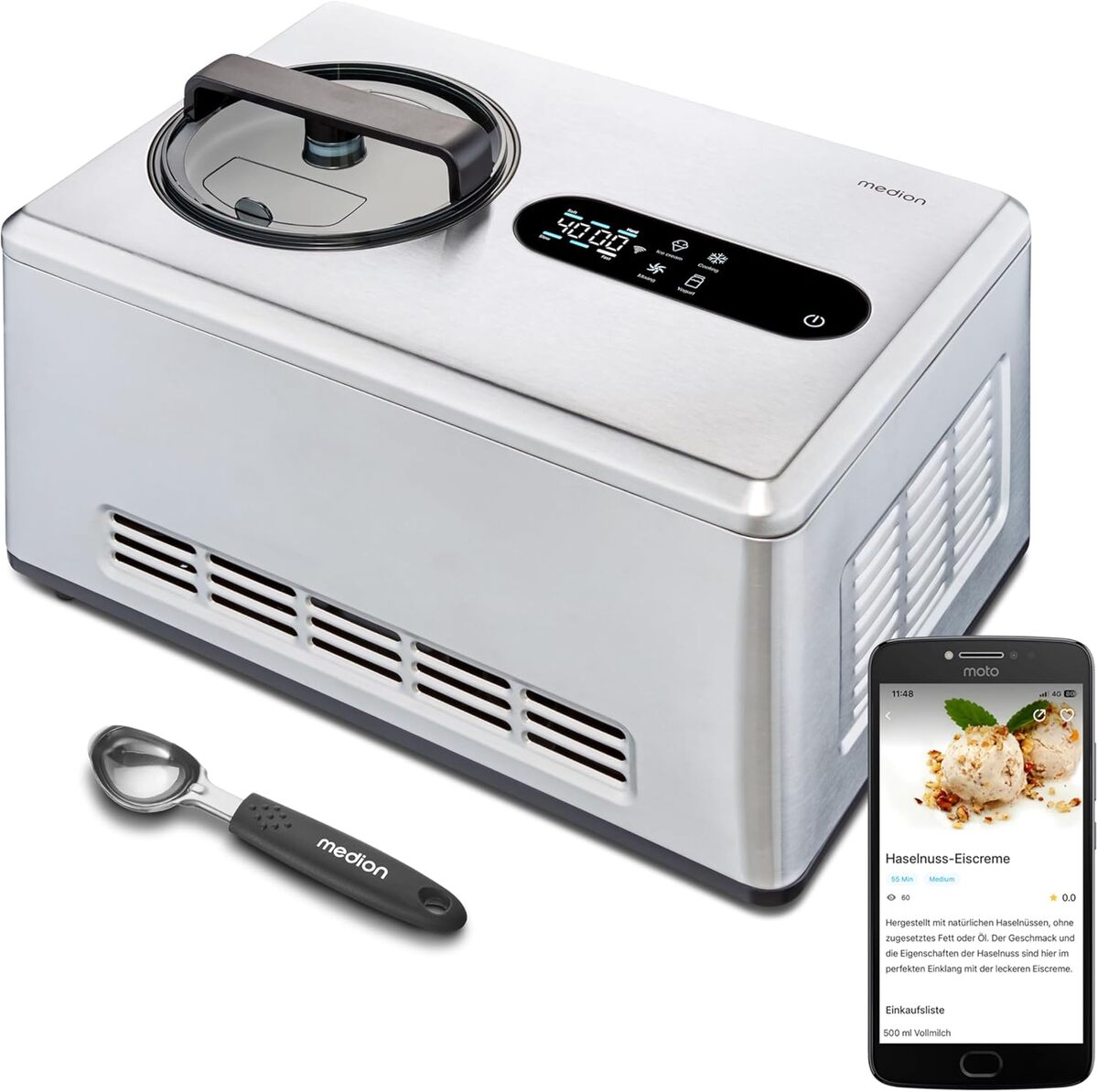 Test de la machine à glace intelligente Medion MD12170 : compresseur auto-réfrigérant et contrôle par app