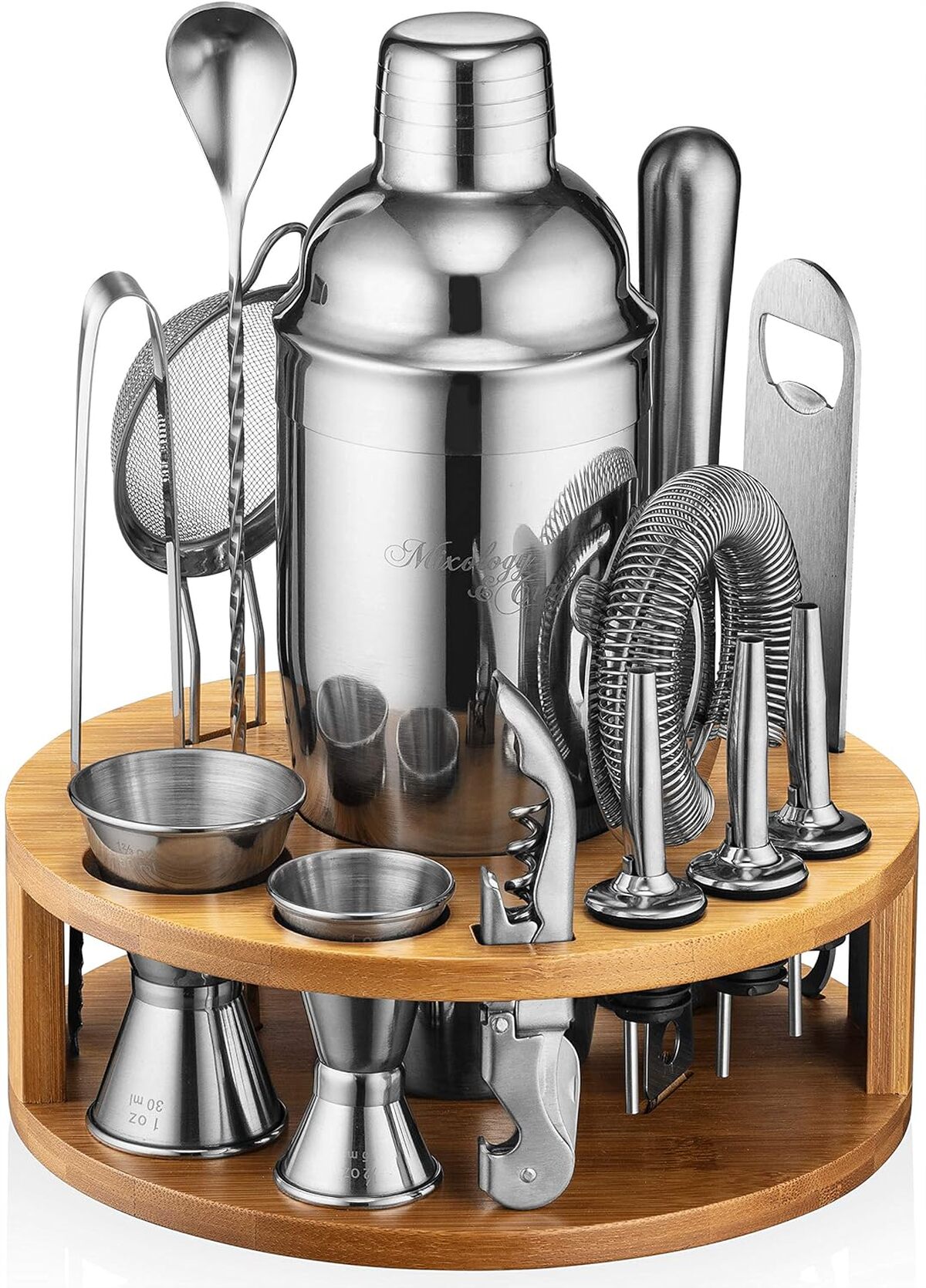 Test : mixology & Craft Cocktail Set 15 pièces en acier inoxydable argenté