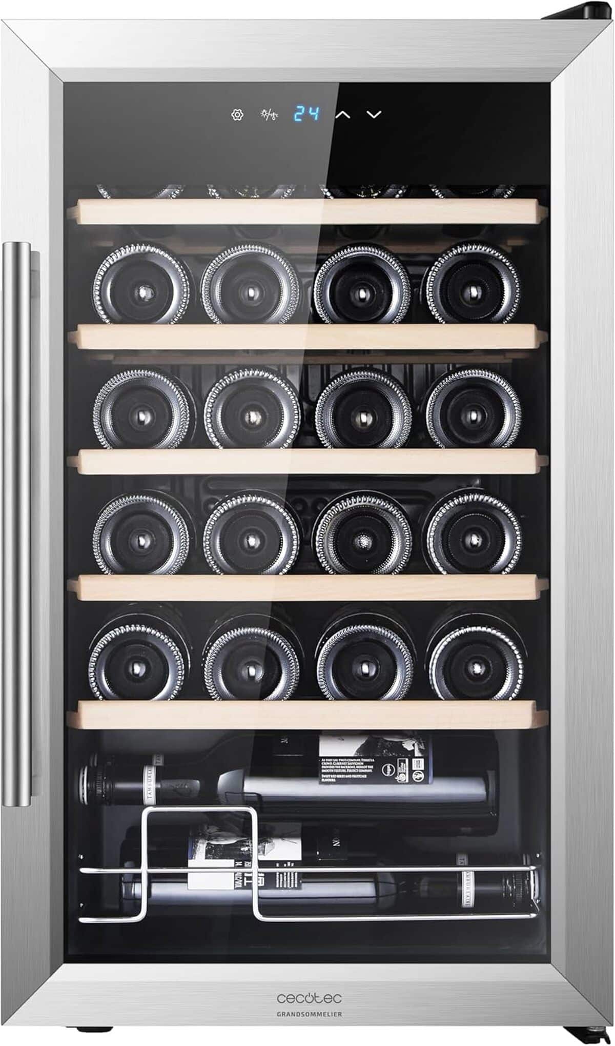 Test cave à vin Cecotec Bolero GrandSommelier 2450 : 24 bouteilles en Inox