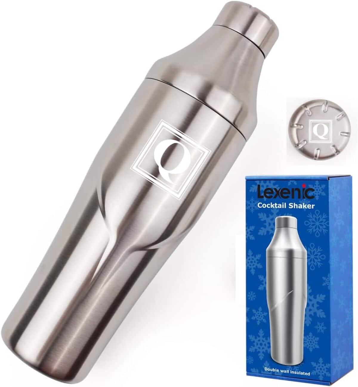 Test Lexenic : shaker à cocktail isolé 710 ml, monogramme personnalisé
