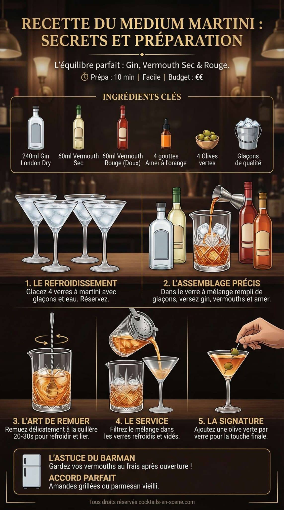 Fiche recette Recette du Medium Martini : secrets et pr&eacute;paration