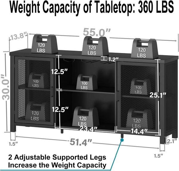 Launica Armoire de bar à vin noir, armoire à café avec rangement, armoires de cuisine de ferme avec support pour liqueur et café, armoires à vin industrielles pour la maison, le salon, la salle à