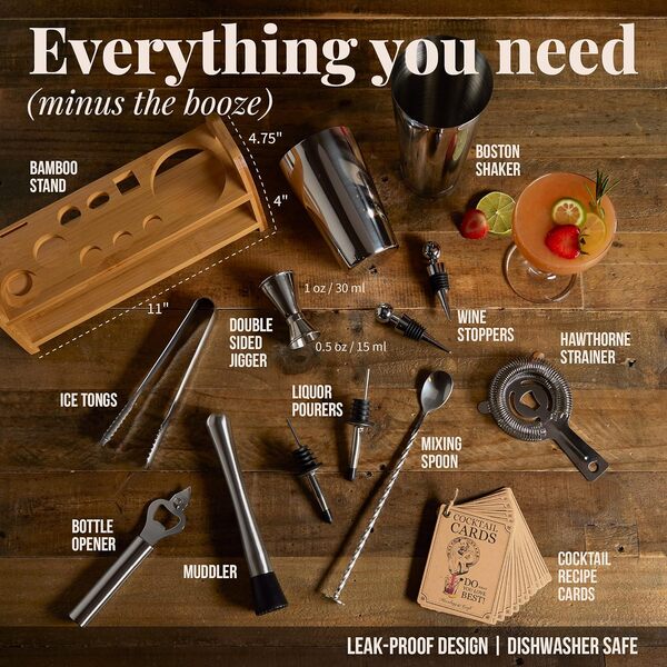 Mixology Kit barman avec shaker Boston