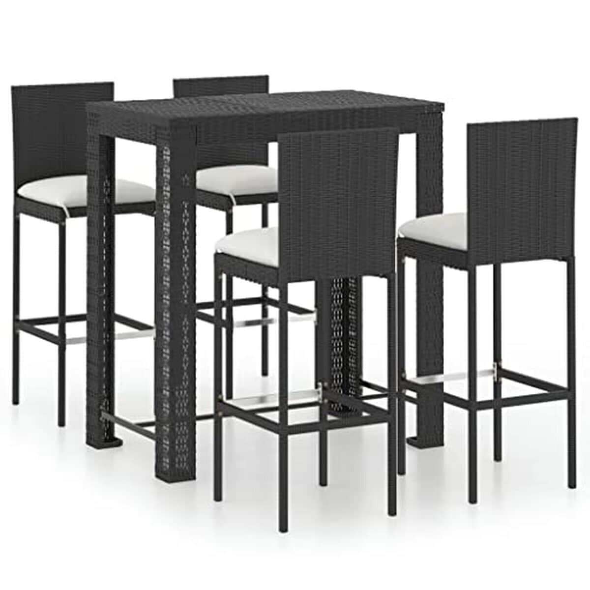 Test : ensemble de bar vidaXL 5 pcs en résine tressée noir