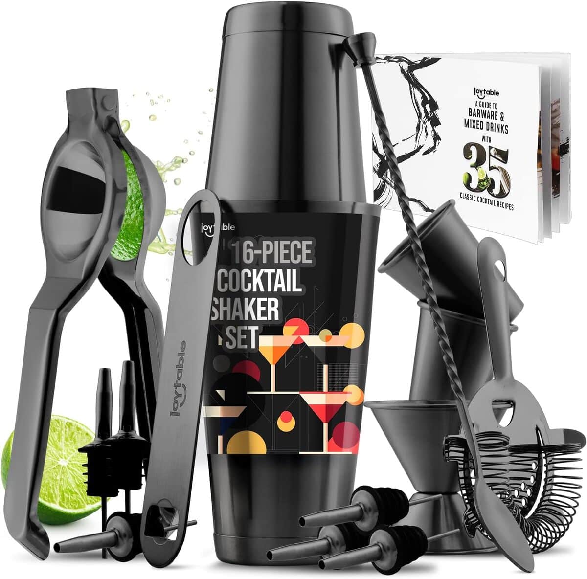 Test : ensemble shaker à cocktail JoyTable en acier inoxydable 16 pièces