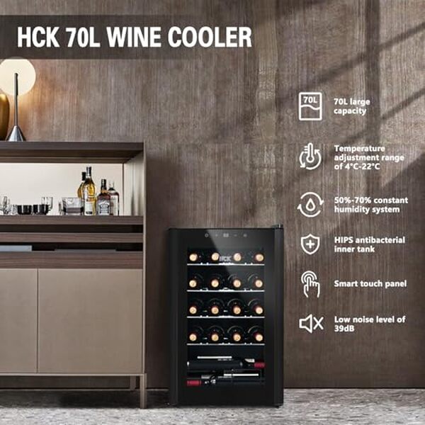 Découvrez notre avis sur le réfrigérateur à vin HCK 70L : fonctionnalités, design, silence et performance. Trouvez la parfaite cave à vin pour votre collection.
