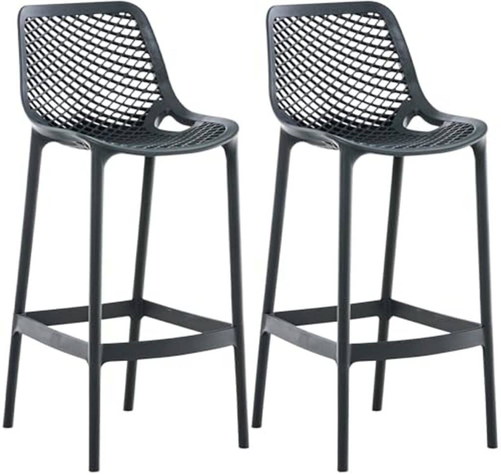 Avis sur le lot de 2 tabourets de bar jardin Air CLP résistants aux intempéries
