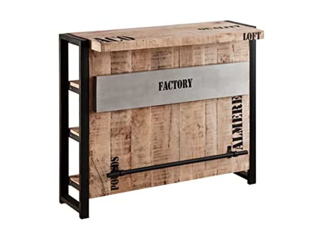 Test : bar industriel Factory #140 en bois massif et fer