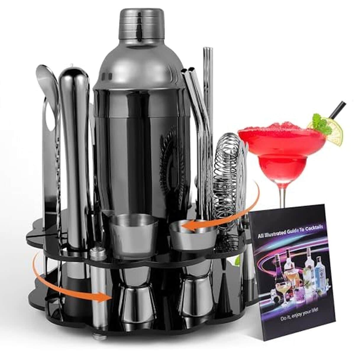 Test du kit mixology 22 pièces : ensemble barman avec support rotatif