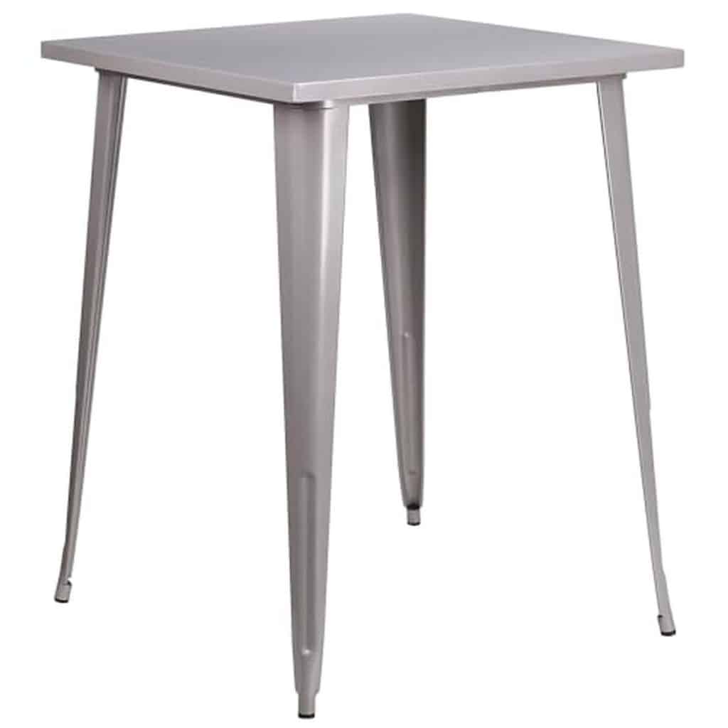 Test : table carrée Flash Furniture 80 cm en métal argenté
