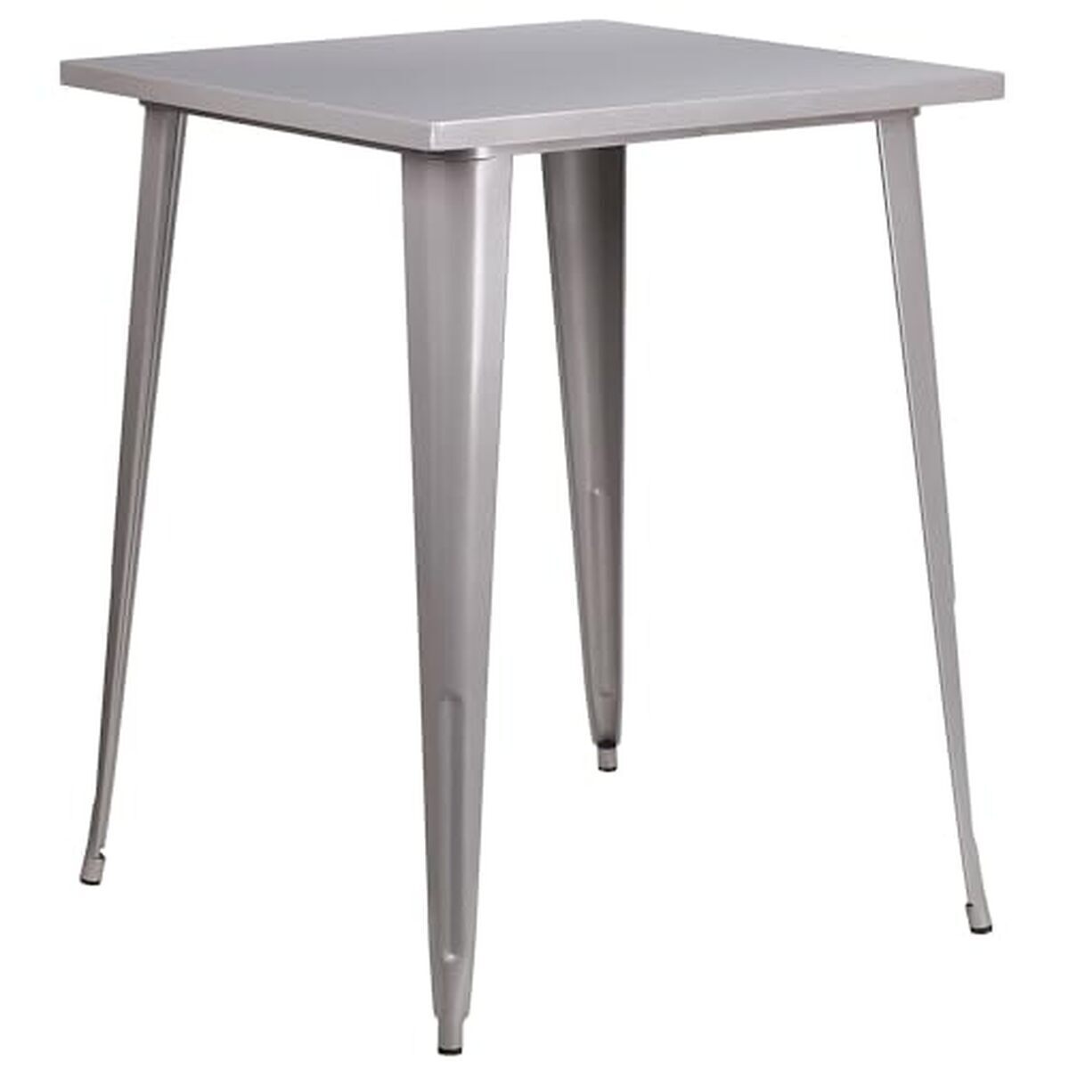 Test : table carrée Flash Furniture 80 cm en métal argenté