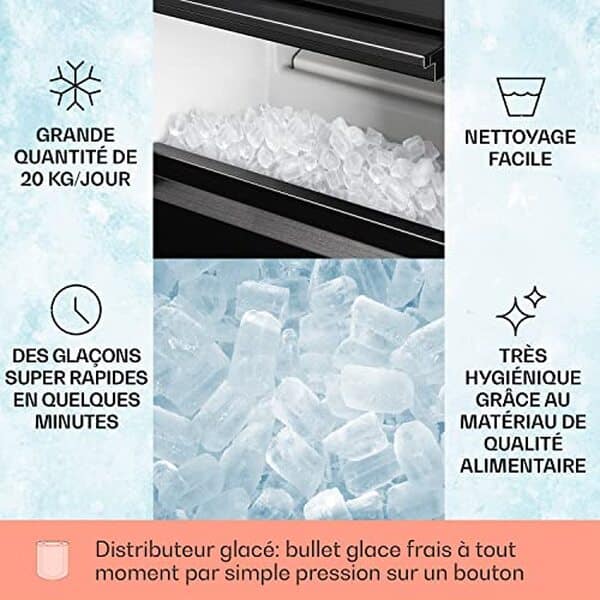 Découvrez notre test détaillé de la machine à glaçons portable Klarstein 145W : alliant efficacité et esthétique avec son acier inoxydable, elle transforme l'expérience de la production de glace à domicile.