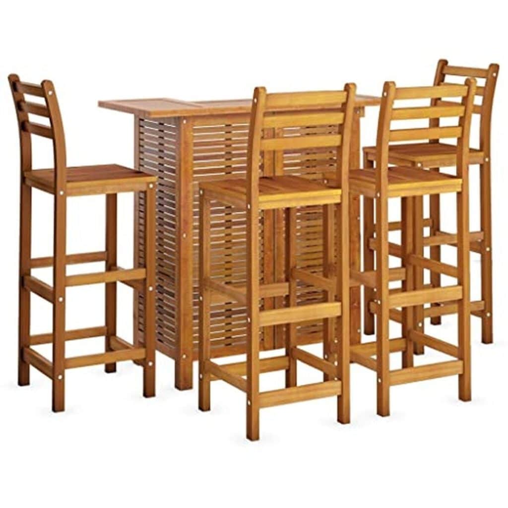 Test de l'ensemble de bar de jardin vidaXL en bois d'acacia solide