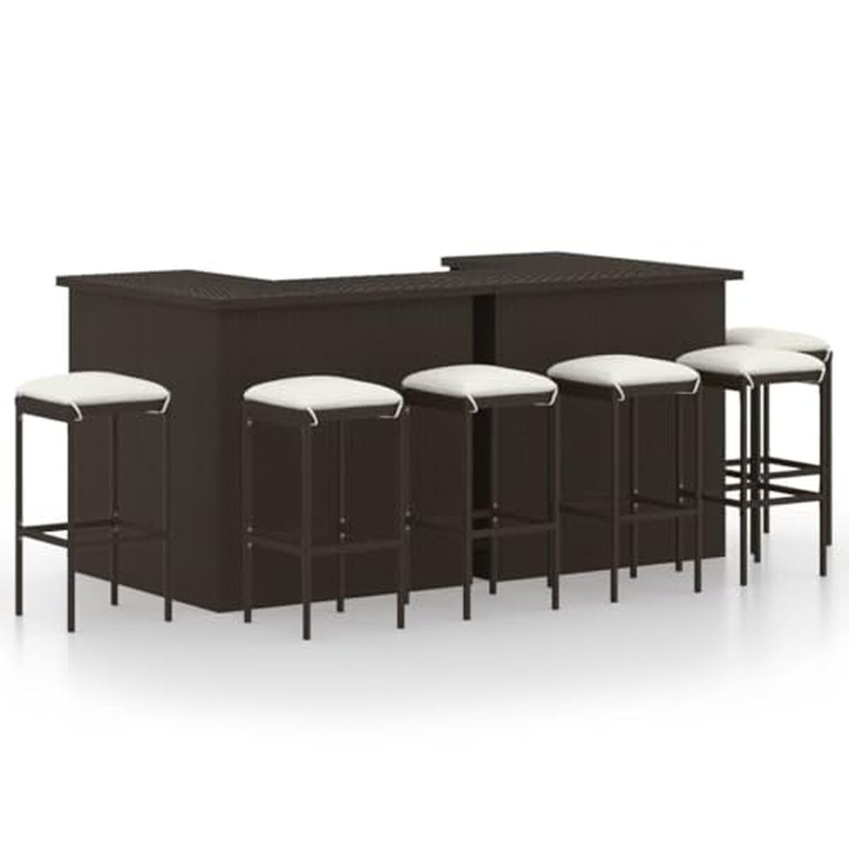 Test du meuble de bar jardin vidaXL : ensemble 8 pcs en résine tressée marron