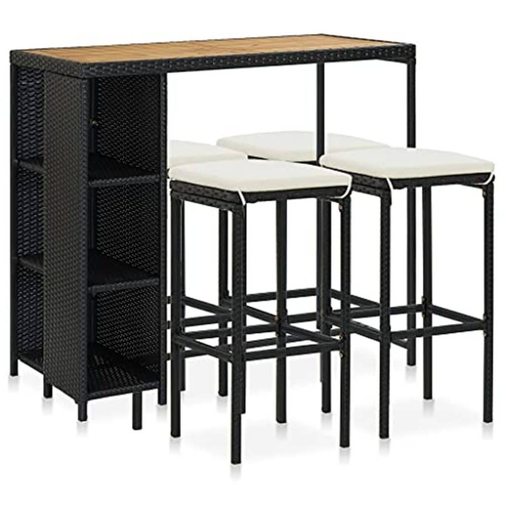 Test : ensemble bar de jardin vidaXL noir en résine tressée