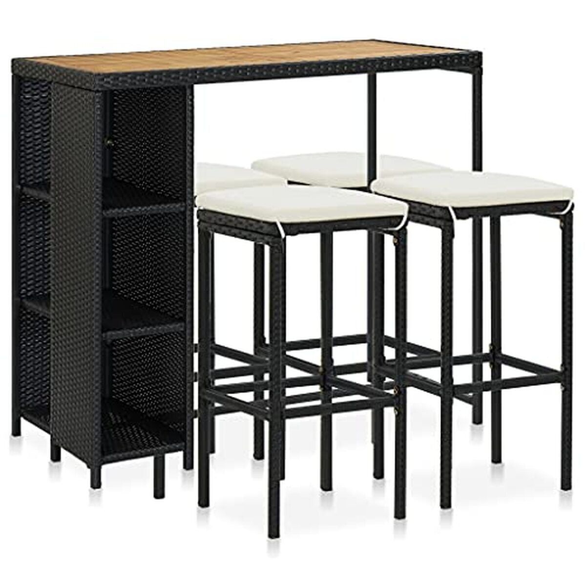 Test : ensemble bar de jardin vidaXL noir en résine tressée