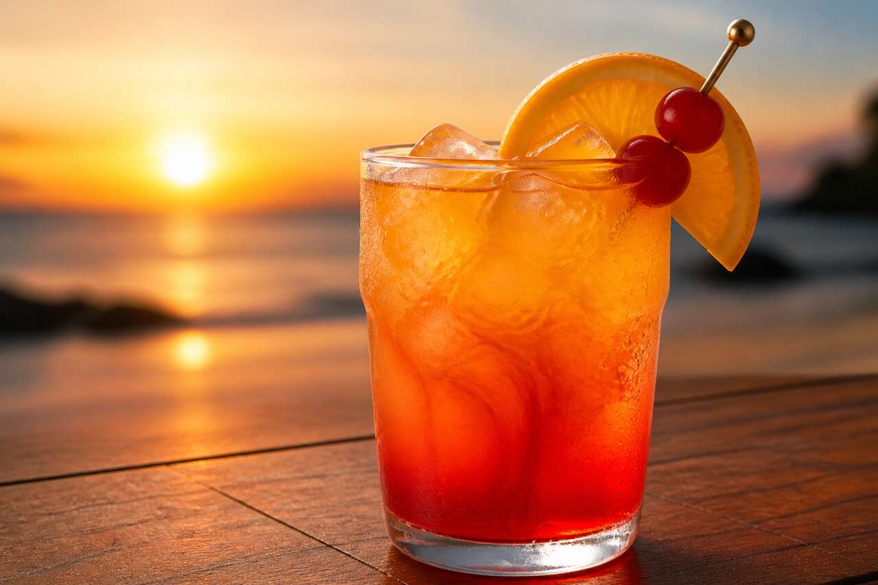 Recette du cocktail Malibu sunset