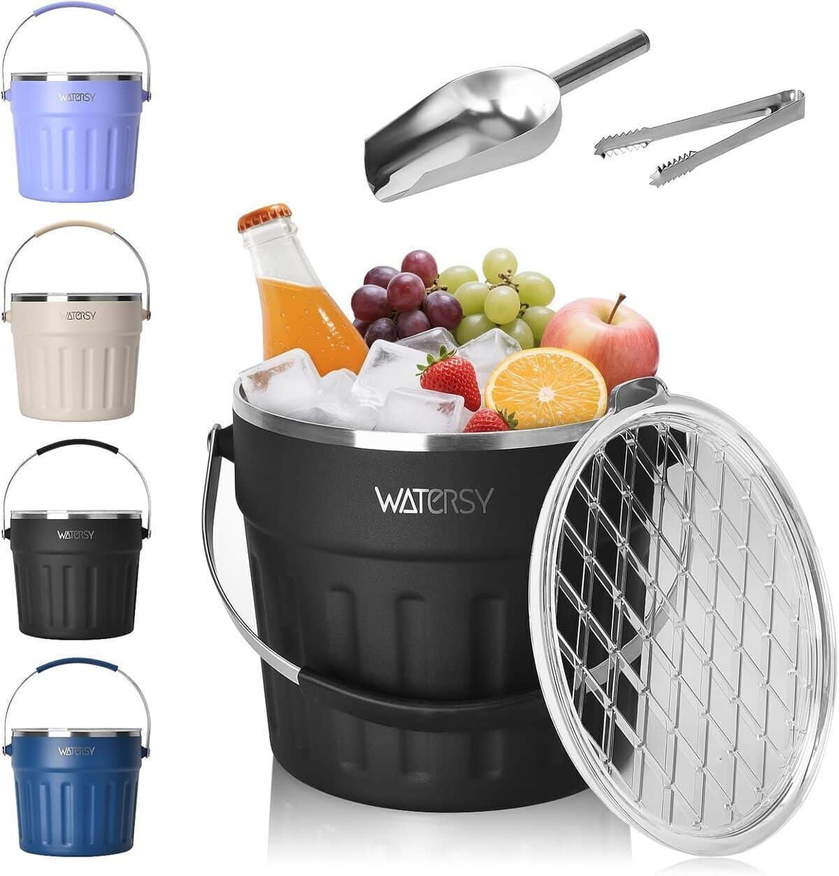 Test du seau à glace WATERSY en acier inoxydable 7, 6 l