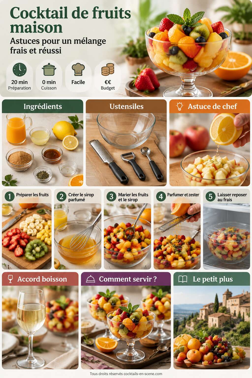 Fiche recette Cocktail de fruits maison : astuces pour un mélange frais et réussi Fiche recette Cocktail de fruits maison : astuces pour un mélange frais et réussi
