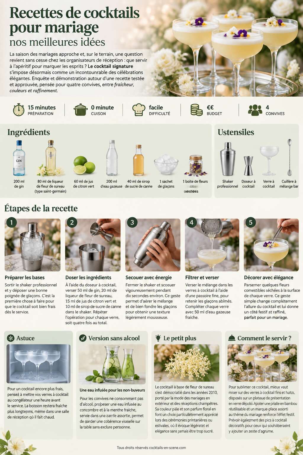 Fiche recette Recettes de cocktails pour mariage : nos meilleures id&eacute;es