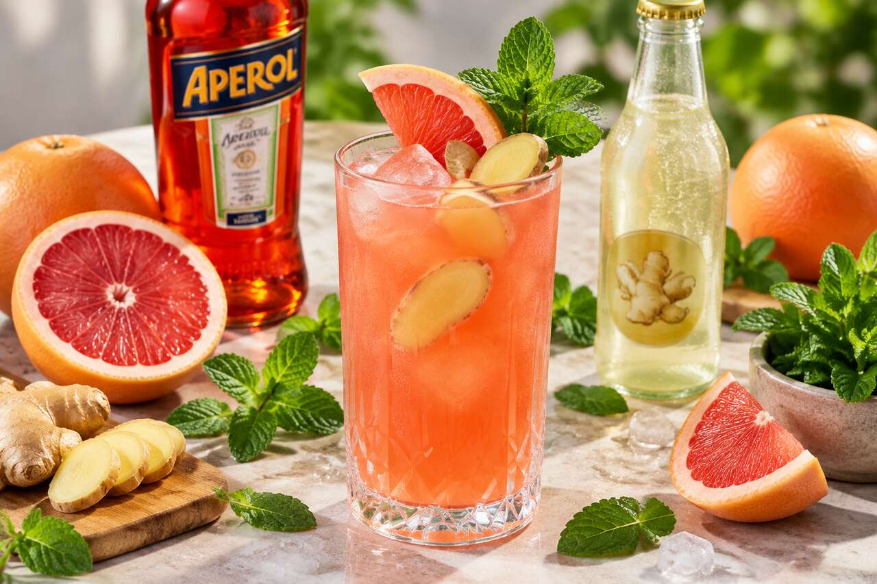 Recette du cocktail ginger aperol greyhound