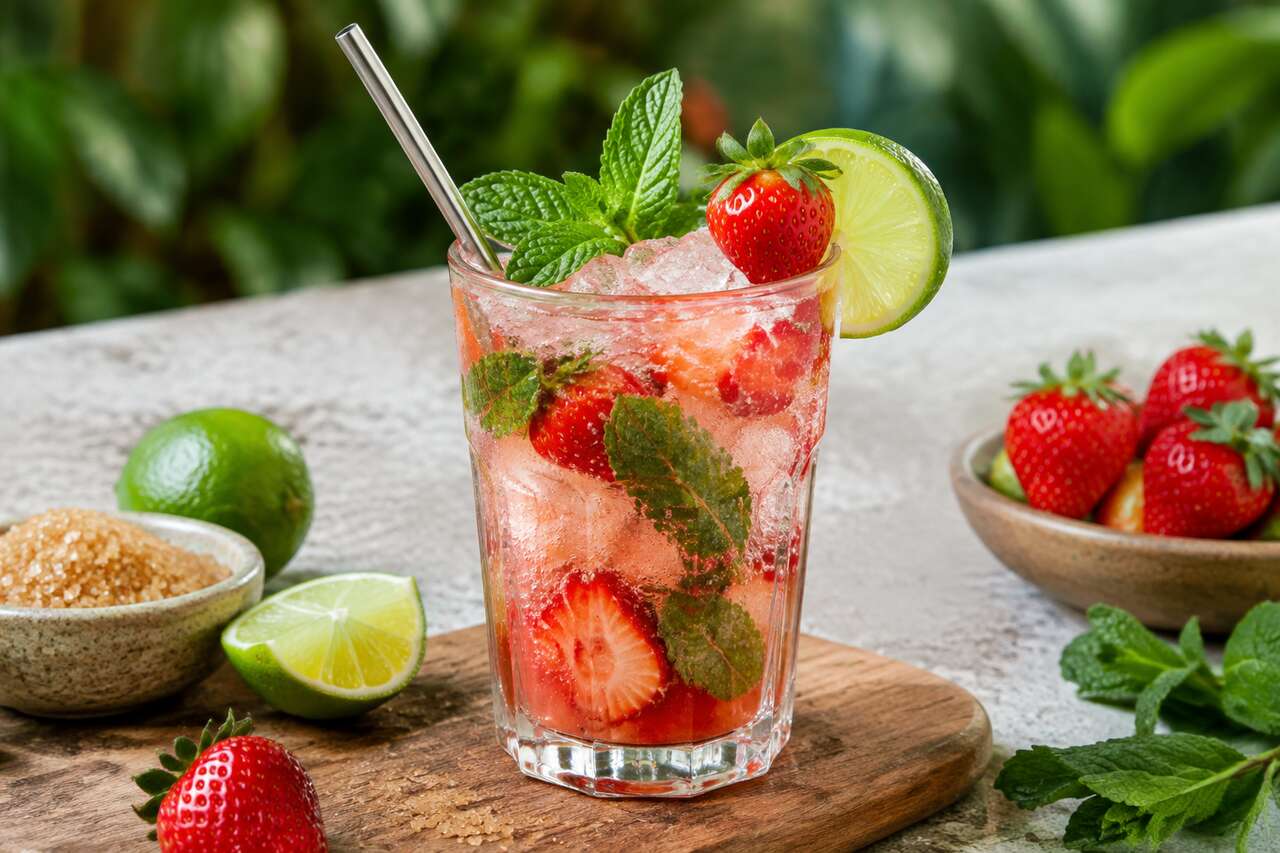 Recette du mojito au gin et à la fraise : le cocktail frais et fruité