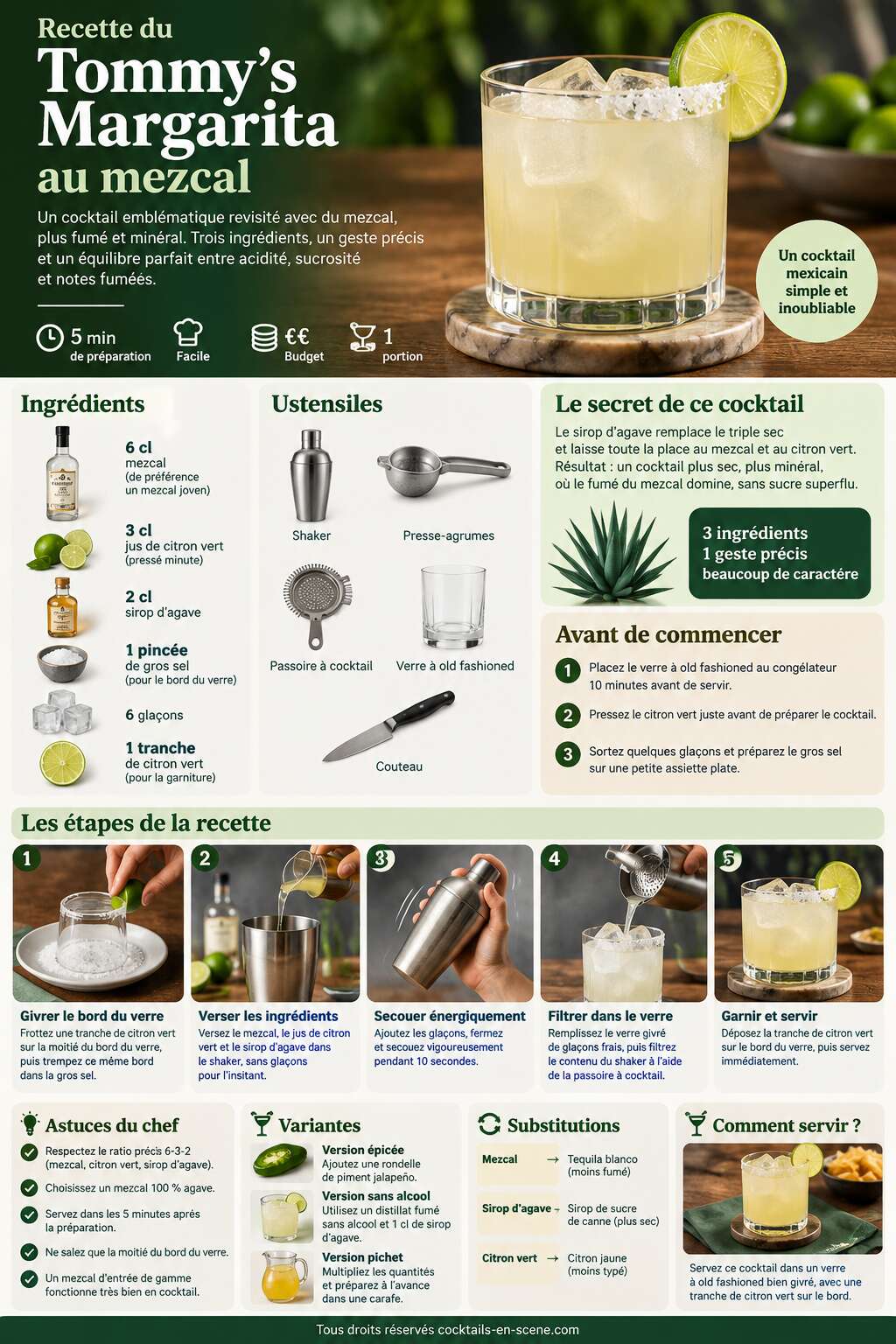 Fiche recette Recette du Tommy's Margarita au mezcal
